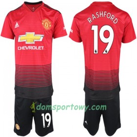 Koszulka Manchester United Marcus Rashford 19 Dziecięcy Domowe Koszulki Piłkarskie 2018-2019 Krótki Rękaw